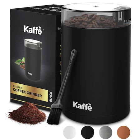 Kaffe Electric Coffee Grinder - 14 Cup (3.5oz) with Cleaning Brush. Easy On/Off. Black KF2010